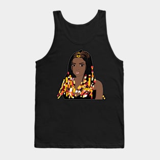 Natural Hair T Shirt CORNROW BRAIDS and BEADS 3 Tank Top